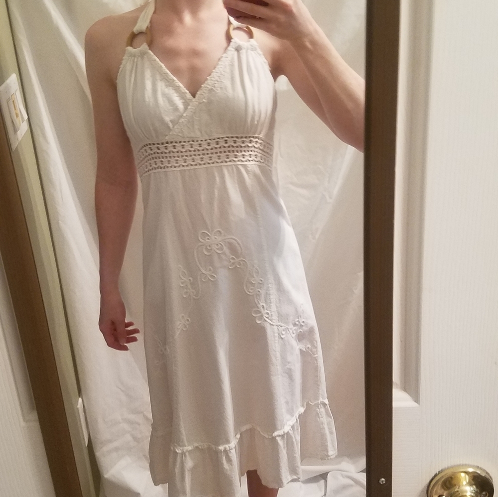 White halter dress